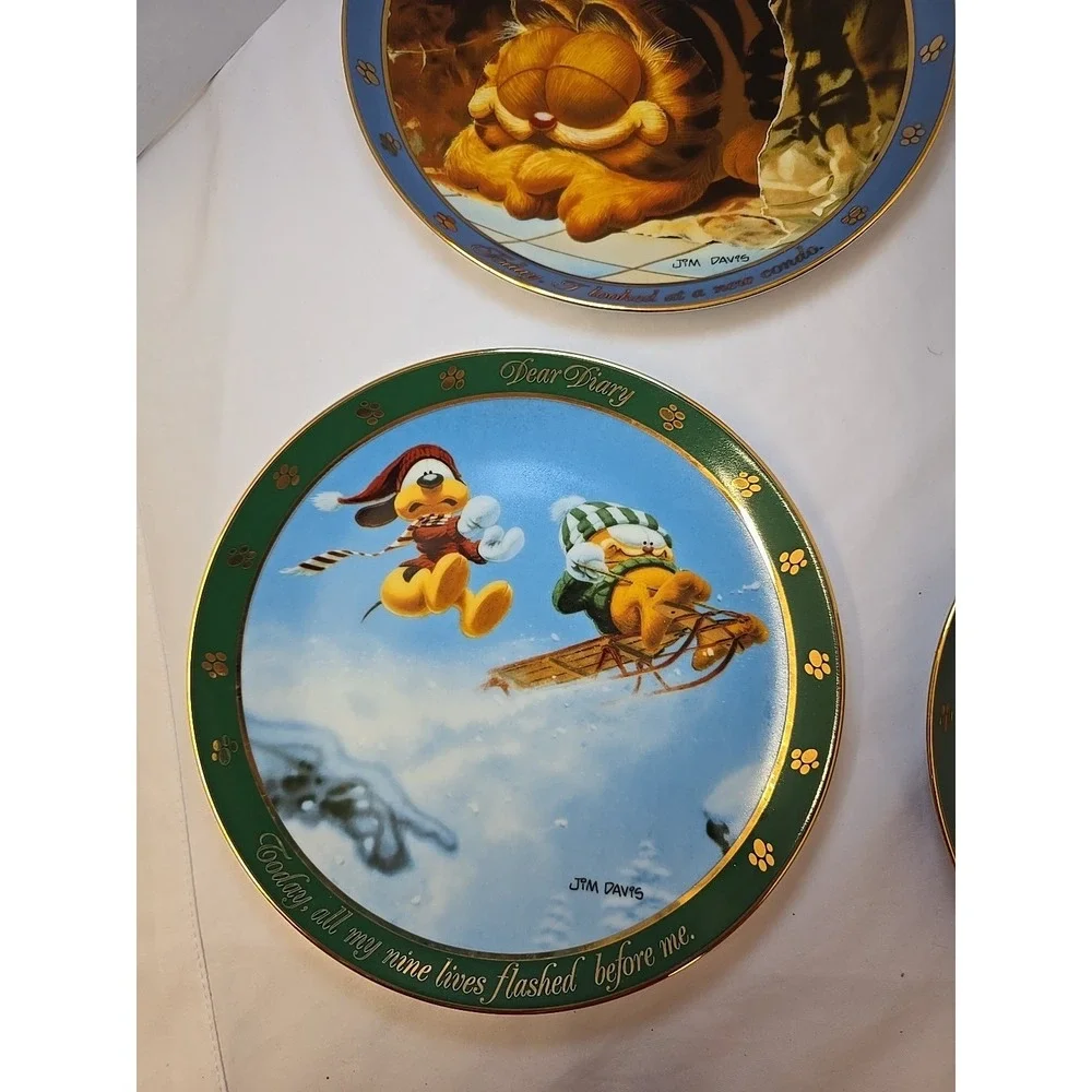 4Vintage Danbury Mint Collector Plates Garfield Cat Jim Davis Comic Strip